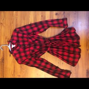 Isabel maternity, plaid shirt-dress